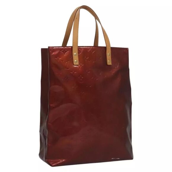 LOUIS VUITTON Monogram Vernis Reade MM Hand Bag Bronze - Picture 1 of 16